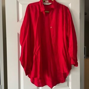 Diane Von Furstenberg Vibrant Red Silk Fabric Flowy Top